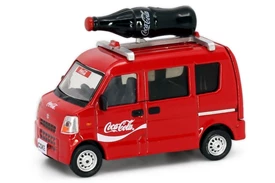 Tiny City Die-cast Model Car - 1/64 Suzuki Every COCA-COLA (Red) + Roof Top Accessories [Exhibition Exclusive]