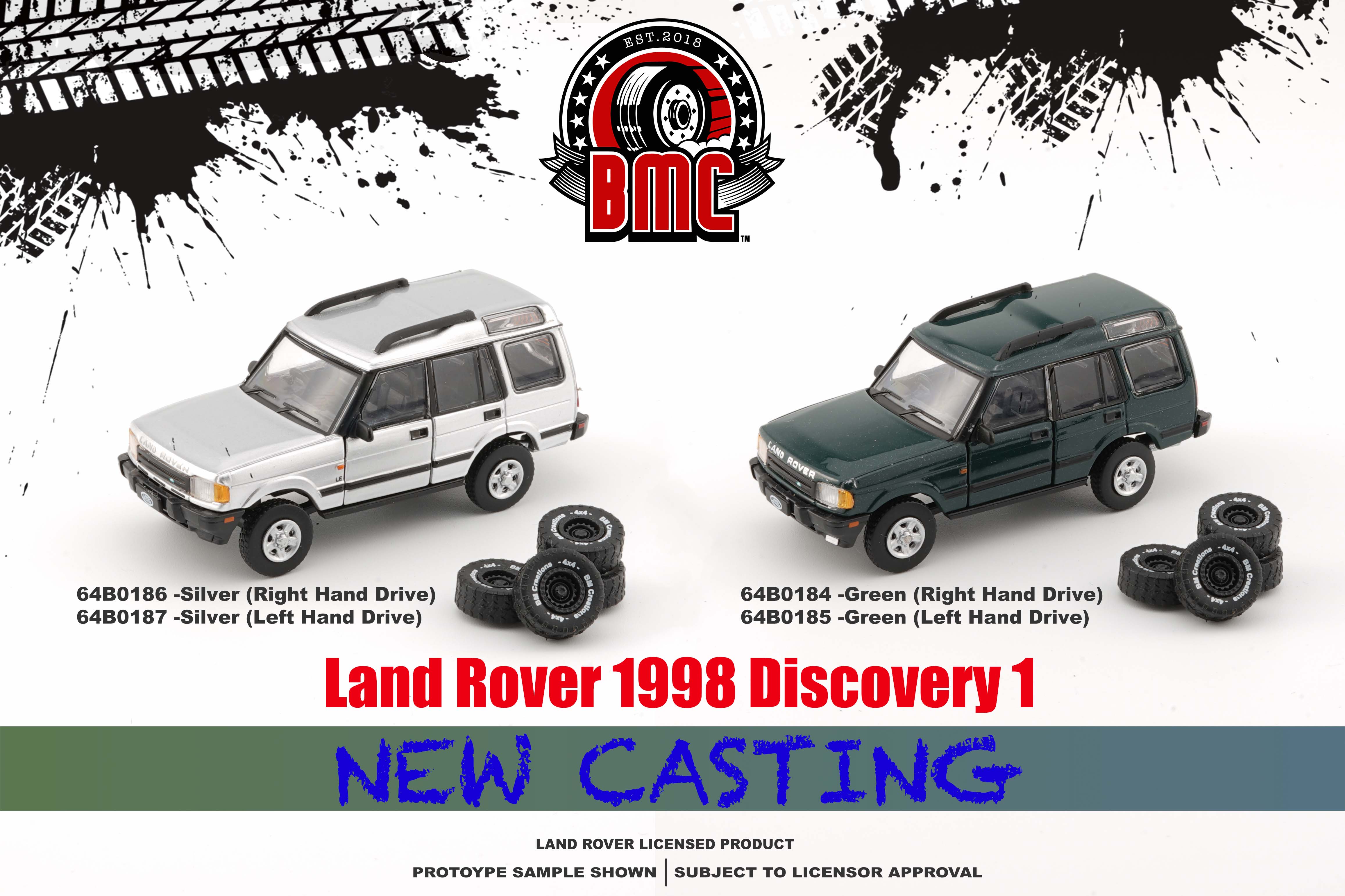 BMC 1/64 Land Rover 1998 Discovery1 -Silver (LHD) - Tiny 微影