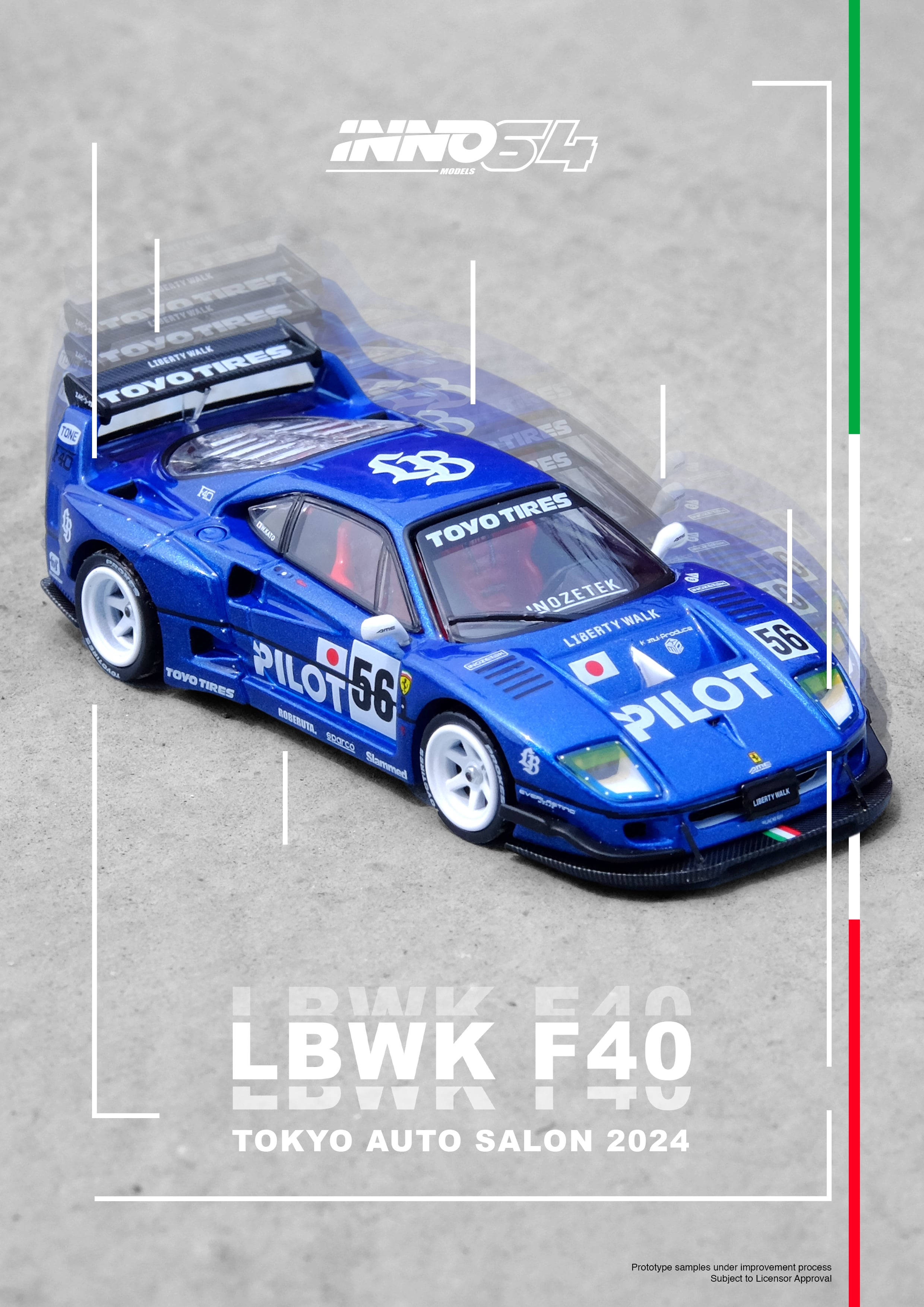 INNO 1/64 Die-cast LBWK F40 Tokyo Auto Salon 2024 - Tiny 微影