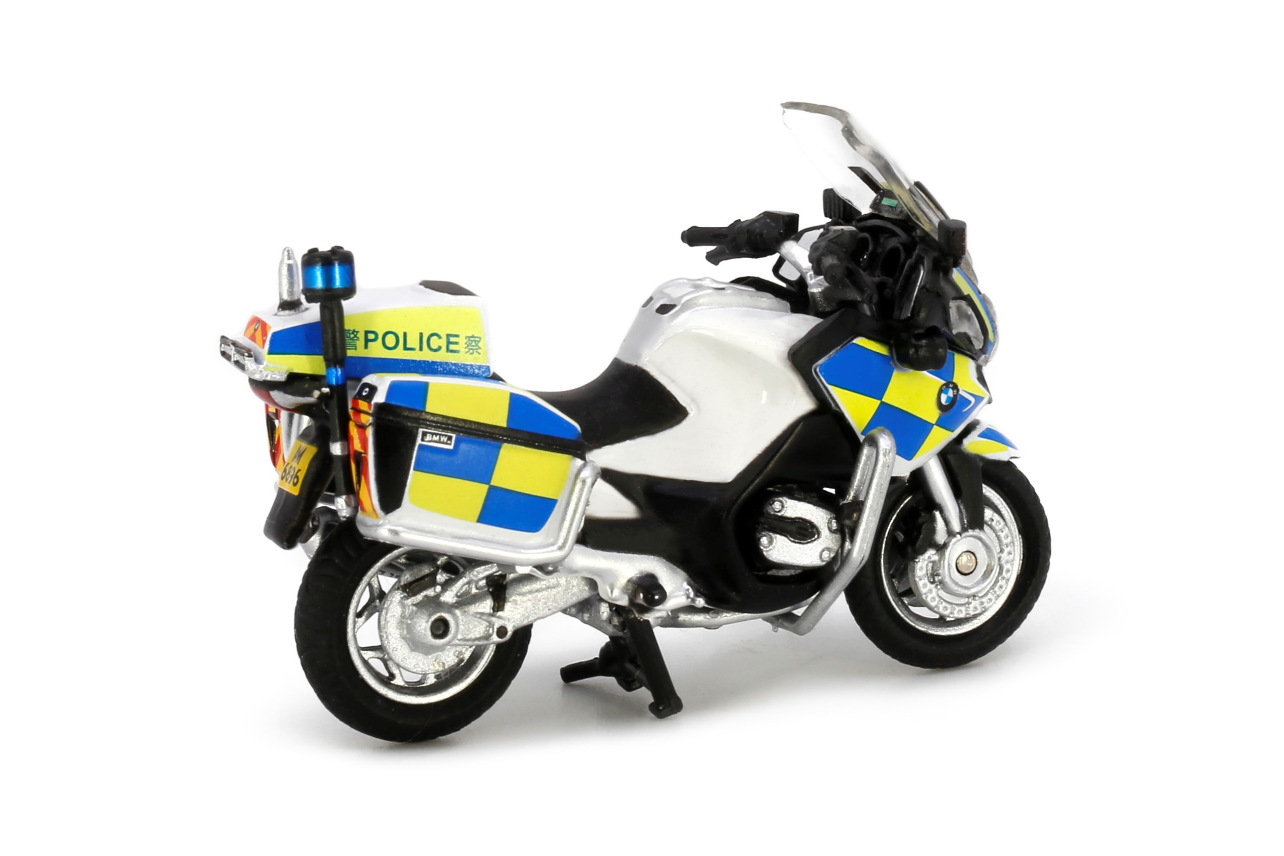Tiny Hong Kong City 87 BMW Police Department Motorcycle Diecast Model 