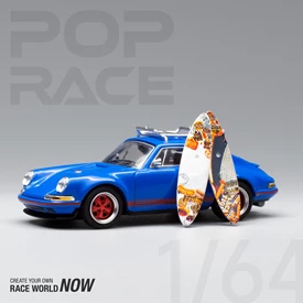 POPRACE 1/64 SINGER 964 BLUE WITH WAKEBOARD