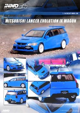 INNO 1/64 Die-Cast MITSUBISHI LANCER EVOLUTION IX WAGON BLUE