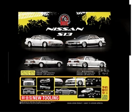 BMC 1/64 Nissan Silvia S13 - Silver/Grey (RHD)