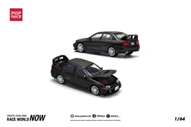 POPRACE 1/64 MITSUBISHI LANCER EVOLUTION IV PYRENEES BLACK PEARL - Opening Front ,Detailed Engine